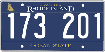RI license plate 173201