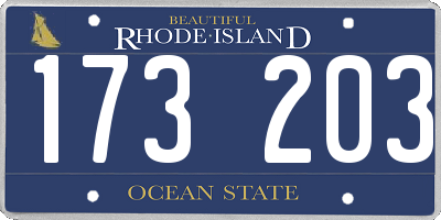 RI license plate 173203