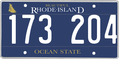 RI license plate 173204
