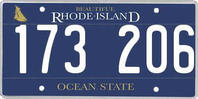 RI license plate 173206