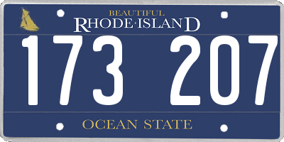 RI license plate 173207