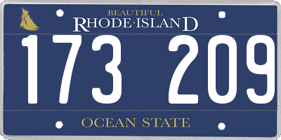 RI license plate 173209