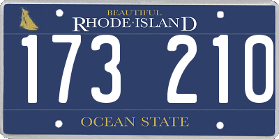 RI license plate 173210