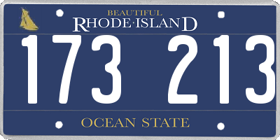RI license plate 173213