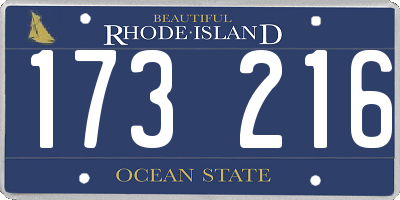 RI license plate 173216