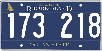 RI license plate 173218