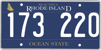 RI license plate 173220