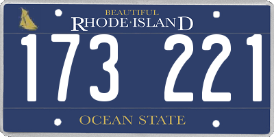 RI license plate 173221