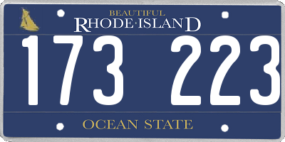 RI license plate 173223