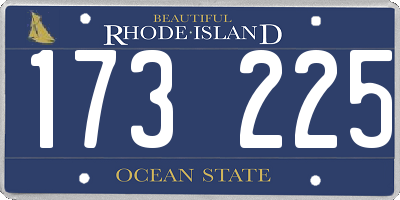 RI license plate 173225