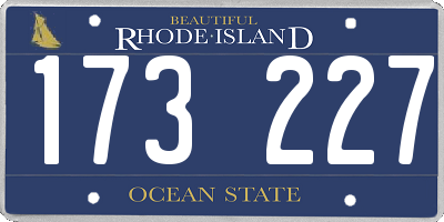 RI license plate 173227