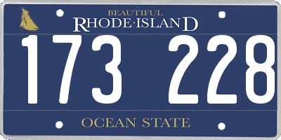 RI license plate 173228