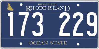 RI license plate 173229