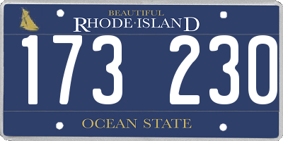 RI license plate 173230