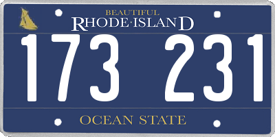 RI license plate 173231