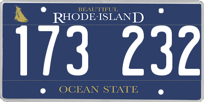 RI license plate 173232