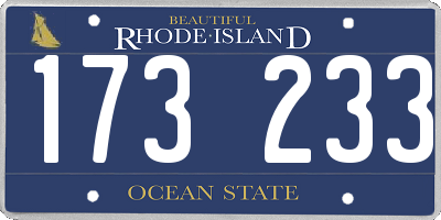 RI license plate 173233
