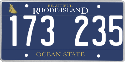RI license plate 173235