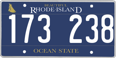 RI license plate 173238