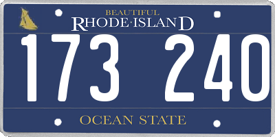 RI license plate 173240