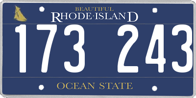 RI license plate 173243