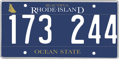 RI license plate 173244