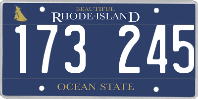 RI license plate 173245