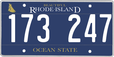 RI license plate 173247