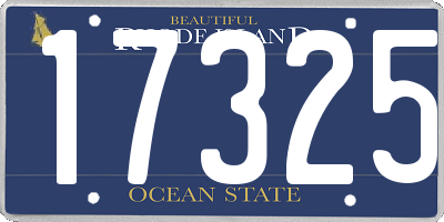 RI license plate 17325