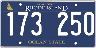 RI license plate 173250