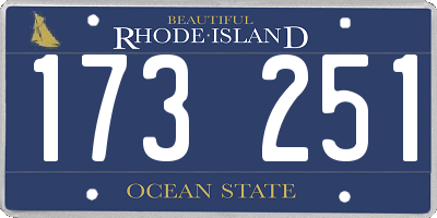 RI license plate 173251