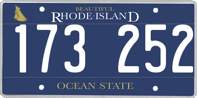 RI license plate 173252