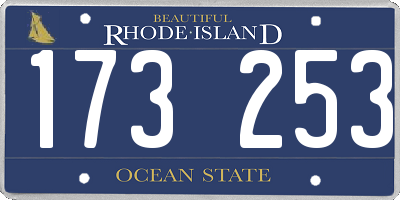 RI license plate 173253