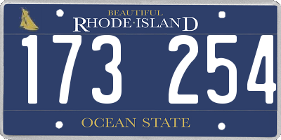 RI license plate 173254