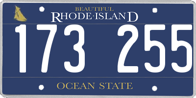 RI license plate 173255