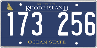 RI license plate 173256