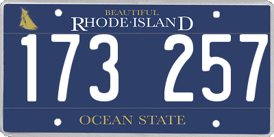 RI license plate 173257
