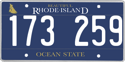 RI license plate 173259