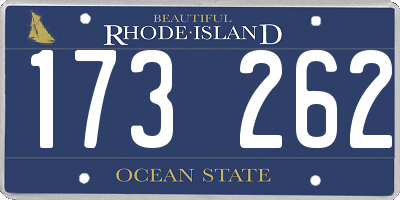 RI license plate 173262