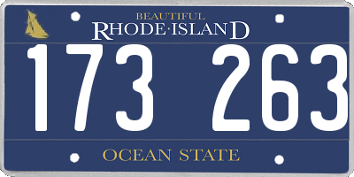 RI license plate 173263