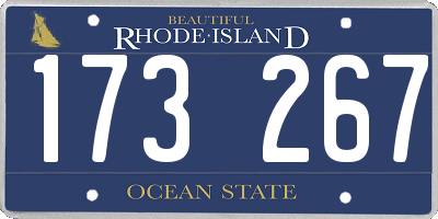 RI license plate 173267