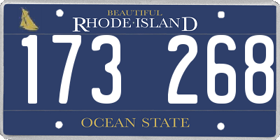 RI license plate 173268
