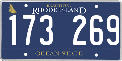 RI license plate 173269