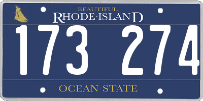 RI license plate 173274