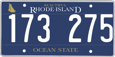RI license plate 173275