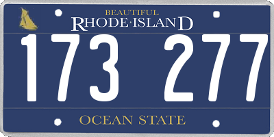 RI license plate 173277