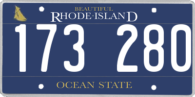 RI license plate 173280