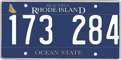 RI license plate 173284