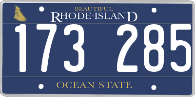 RI license plate 173285