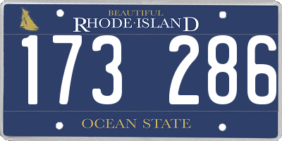 RI license plate 173286